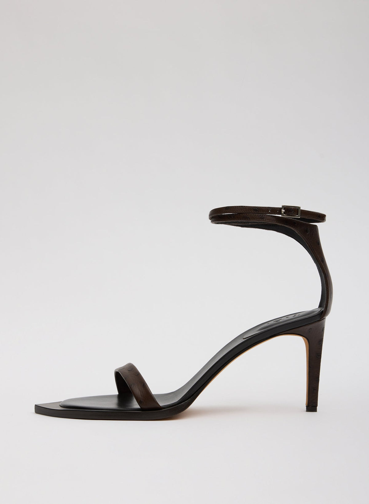 Tibi Dark Brown Ostrich Print Erno Heel