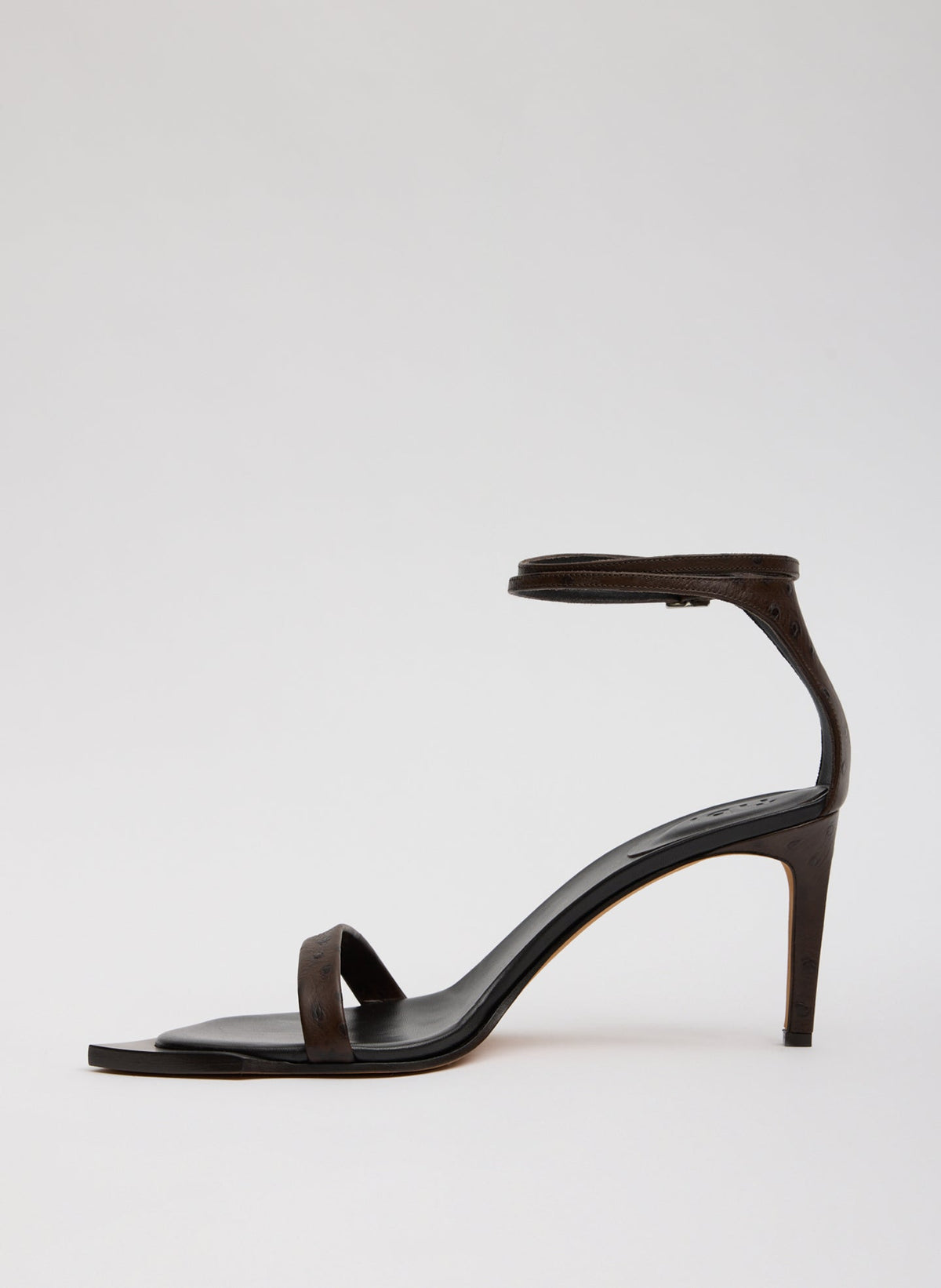 Tibi Dark Brown Ostrich Print Erno Heel