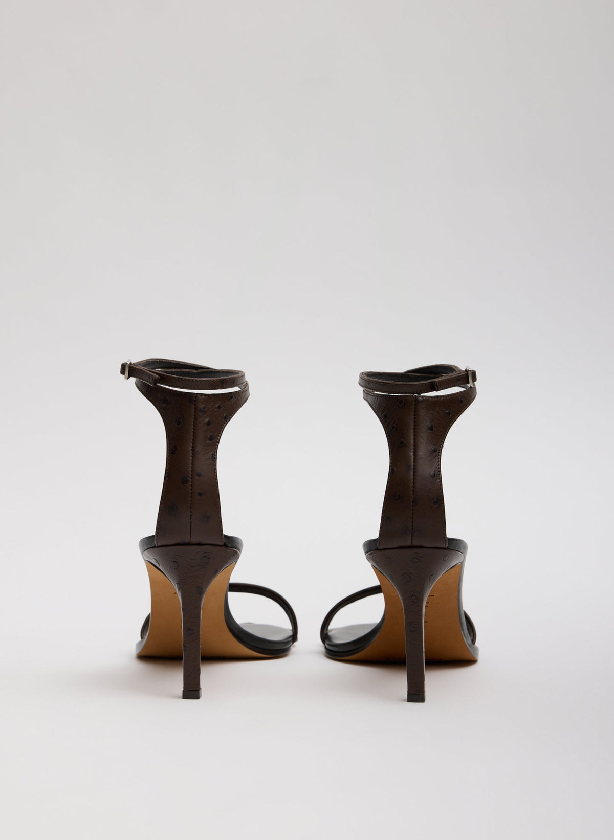 Tibi Dark Brown Ostrich Print Erno Heel