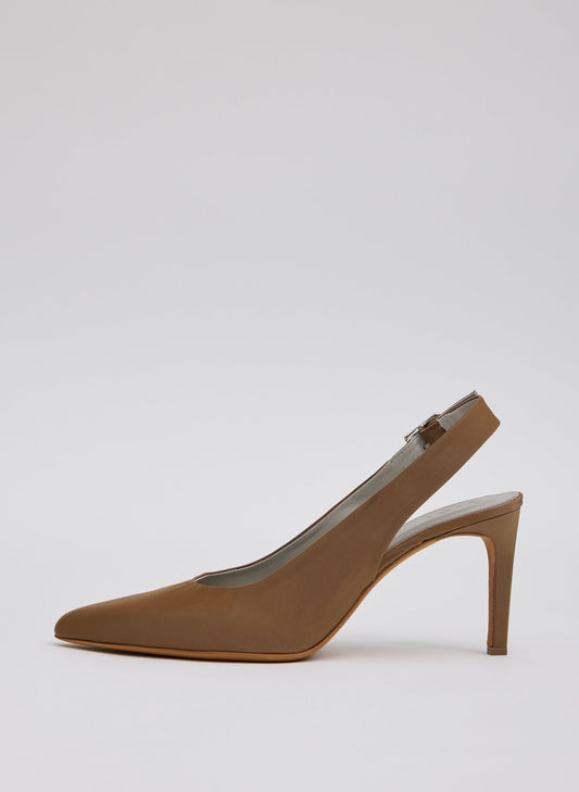Tibi Brown Silk Reyner Pump
