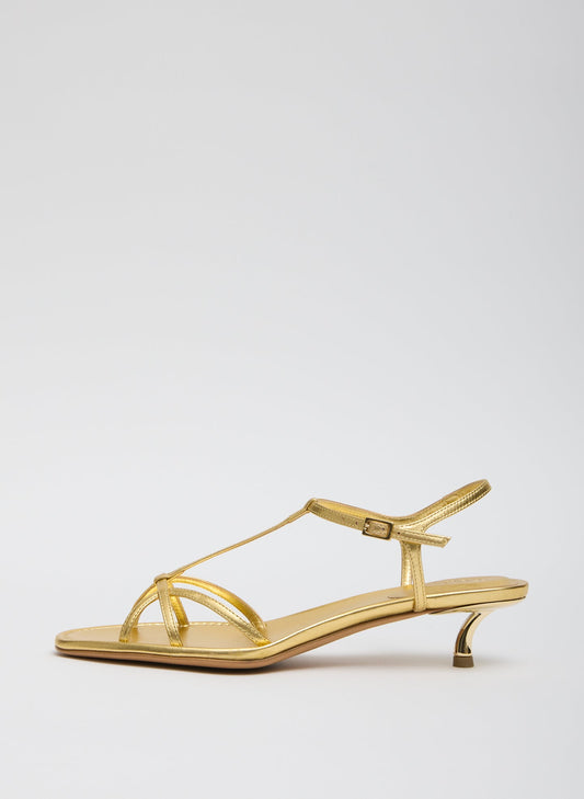 Tibi Gold Christopher Metallic Nappa Heel