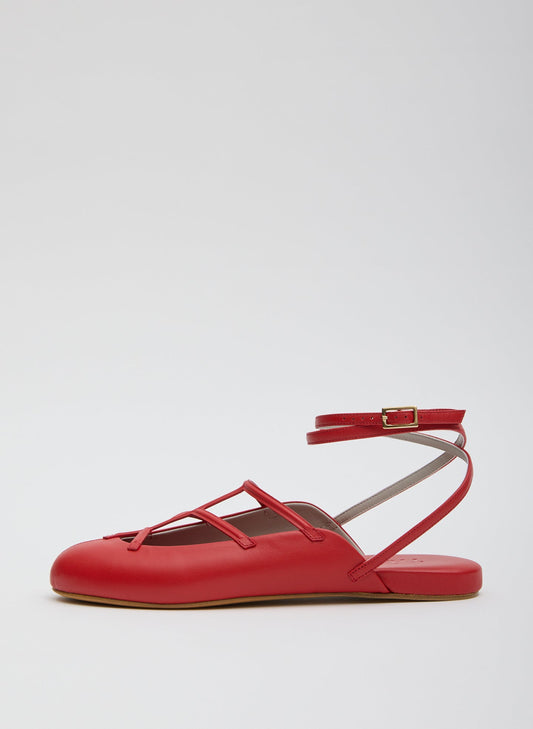 Tibi Red Jean-Claude Flat