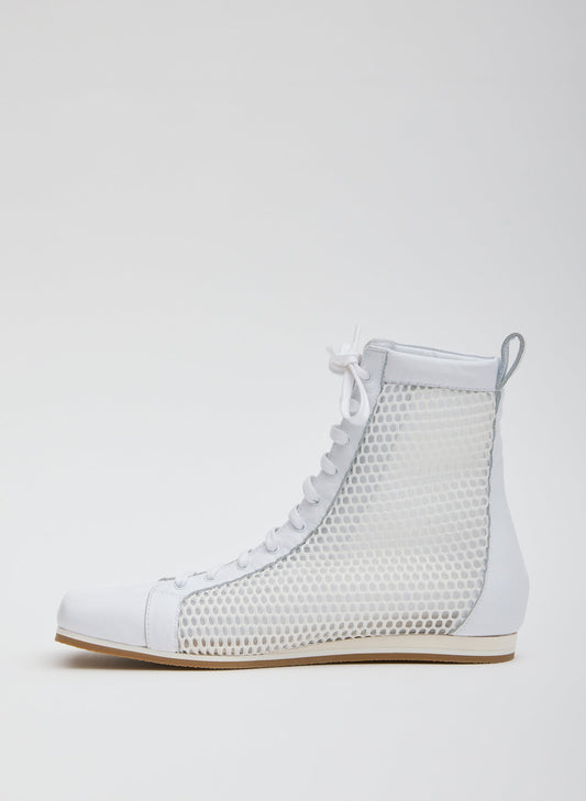 Tibi White Seth Mesh High Top Sneaker