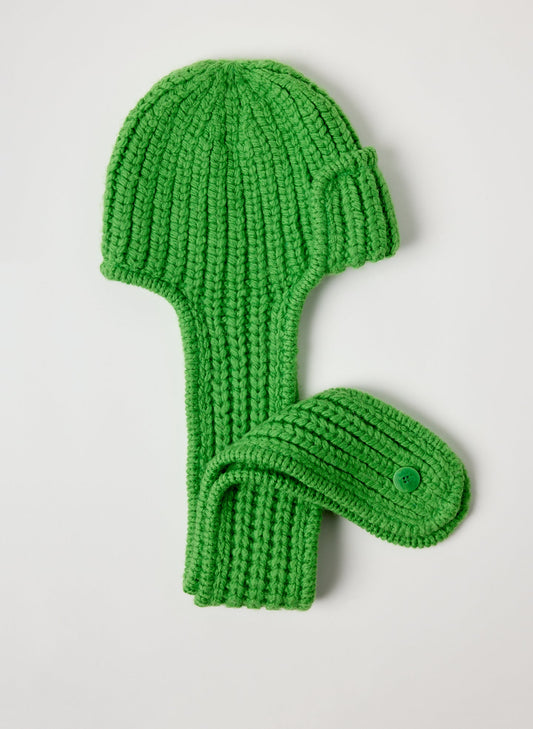 Tibi Green Cozy Trapper Scarf Hat