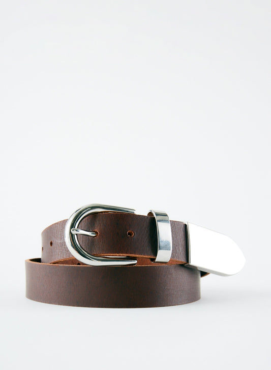 Tibi Dark Brown Carlos Leather Belt