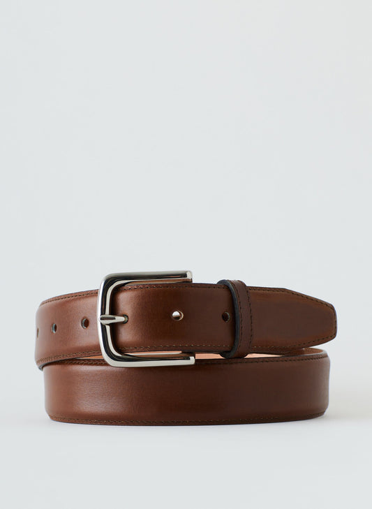 Tibi Brown Classic Men's Leather Belt