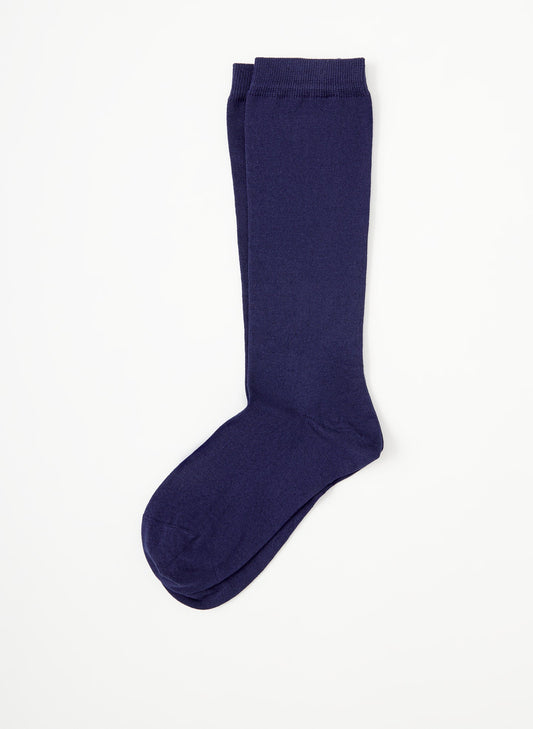 Tibi Navy Classic Cotton Socks