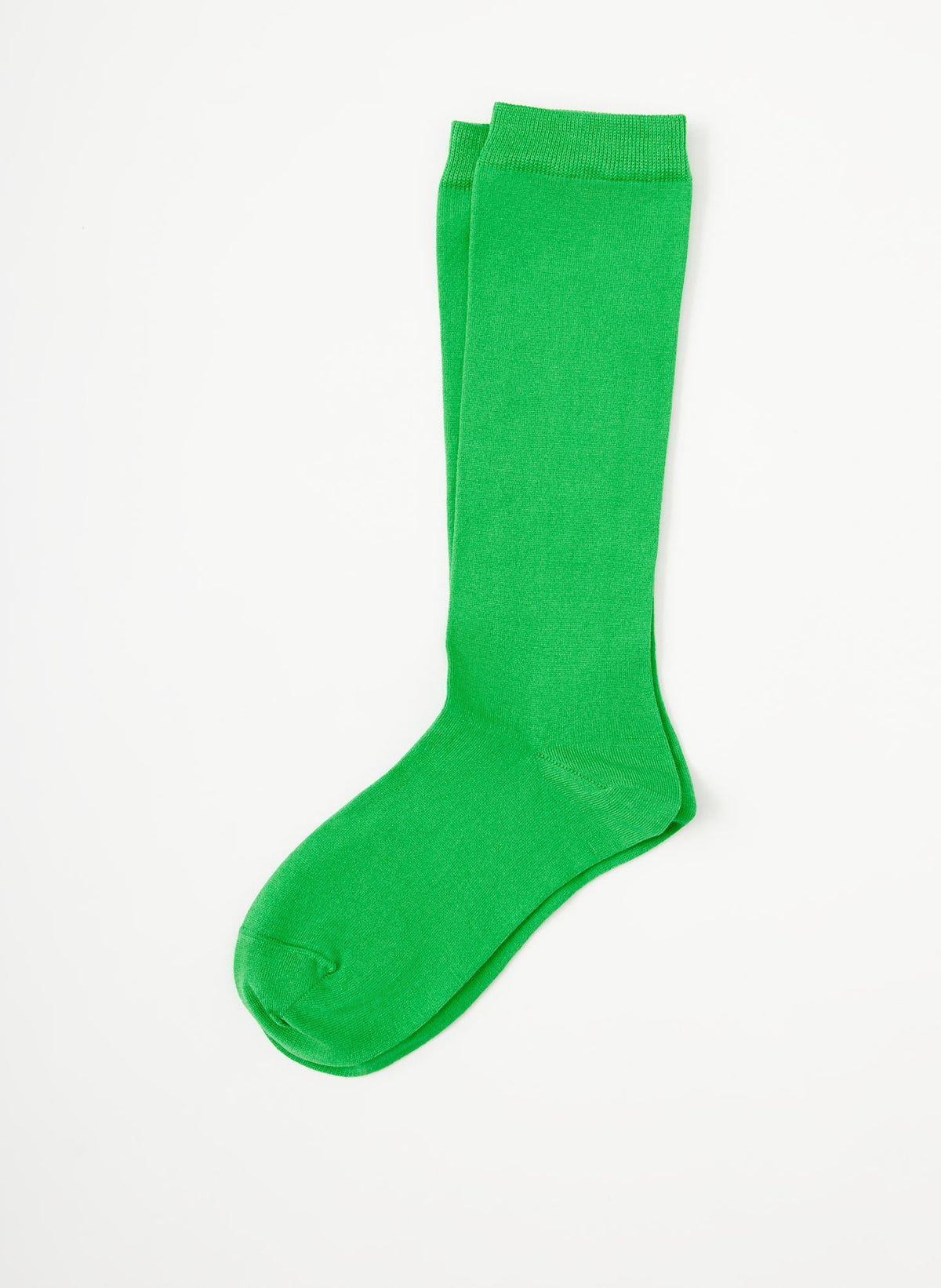 Tibi Bright Green Classic Cotton Socks
