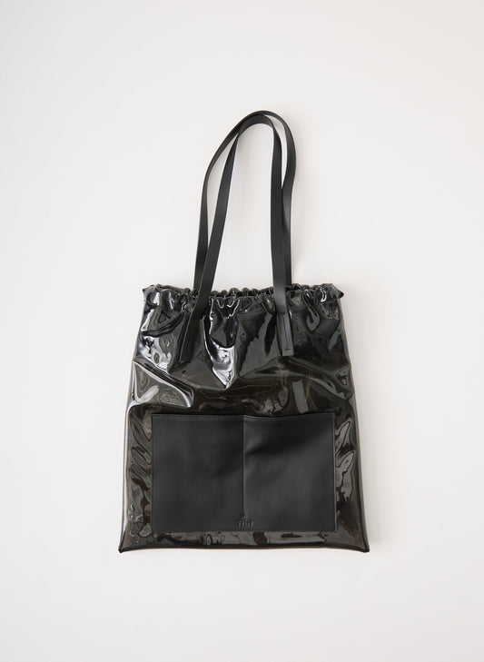 Tibi Clear Black Ruched Lucas Bag