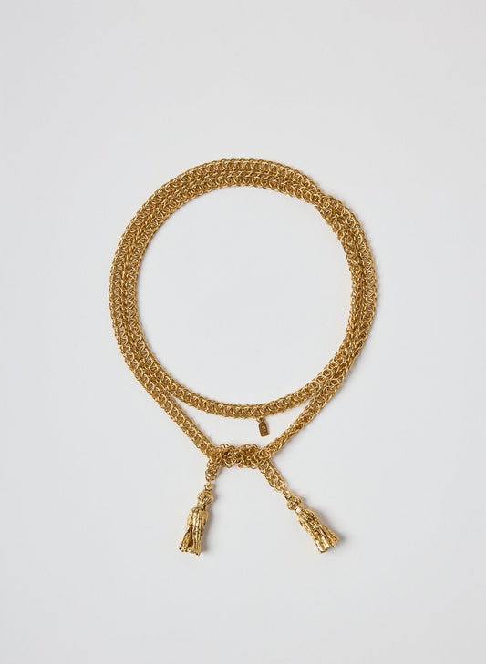 Tibi Gold Tassel Necklace