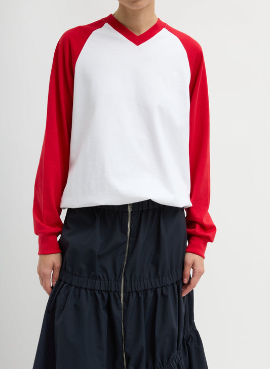 Tibi Red Multi Perfect T-Shirt Vintage Sweatshirt