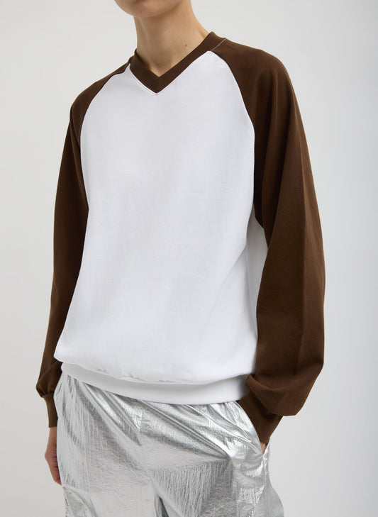Tibi Brown Multi Perfect T-Shirt Vintage Sweatshirt
