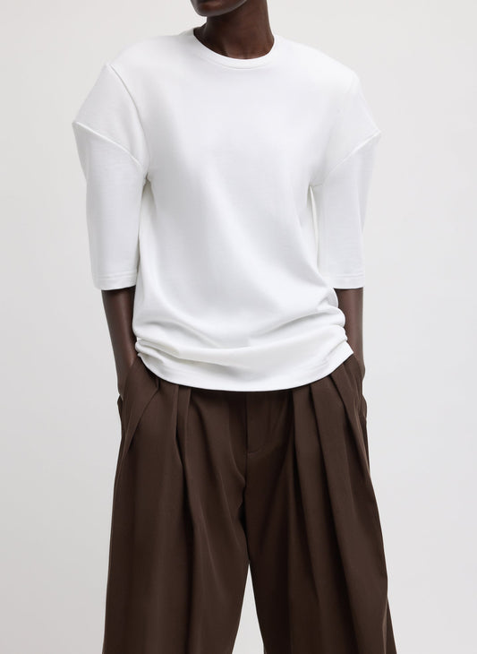 Tibi White Perfect Hinged Sleeve T-Shirt