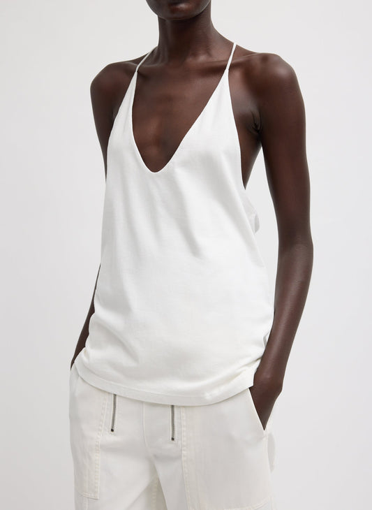 Tibi White Racerback Tank