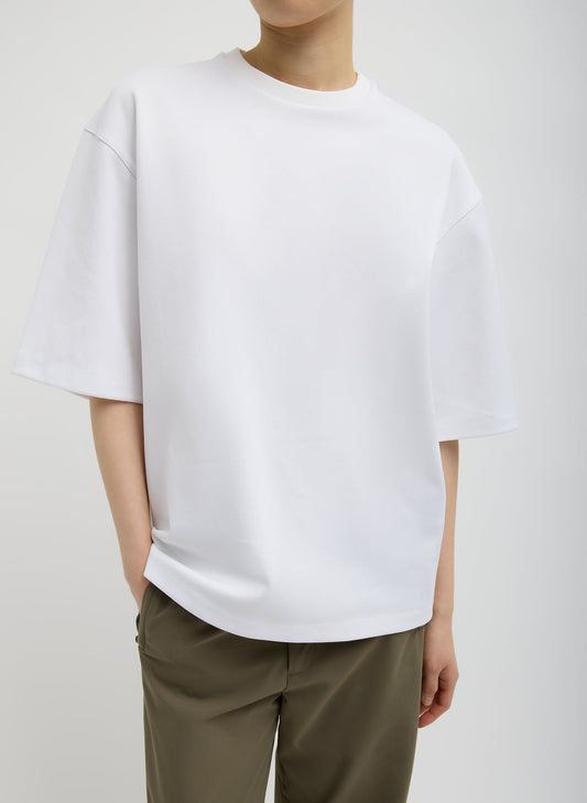 Tibi White Active Knit Easy T-Shirt