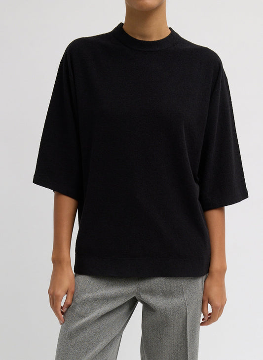 Tibi Black Sable Oversized Easy T-Shirt