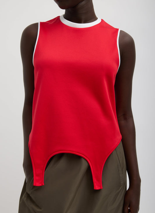 Tibi Red Active Knit Flip Tank