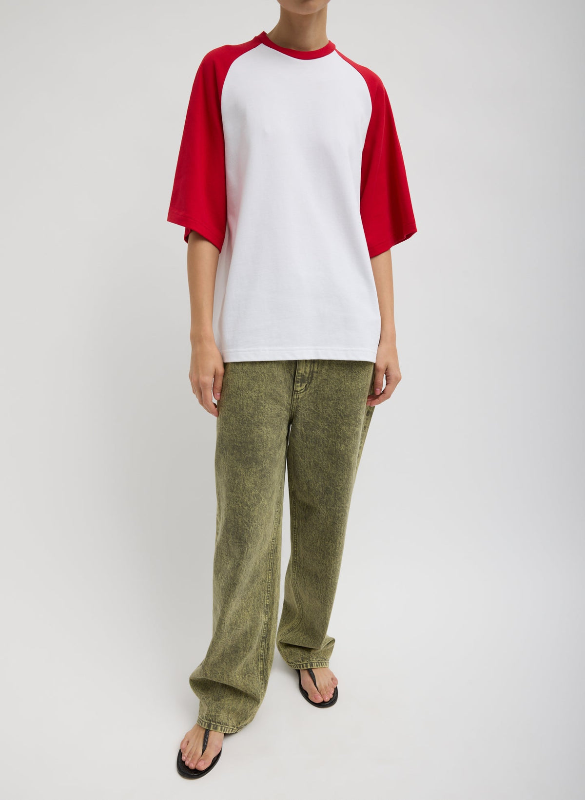 Tibi Red Multi Perfect Baseball T-Shirt