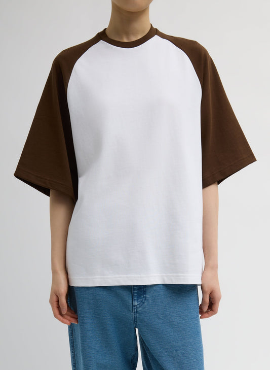 Tibi Brown Multi Perfect Baseball T-Shirt