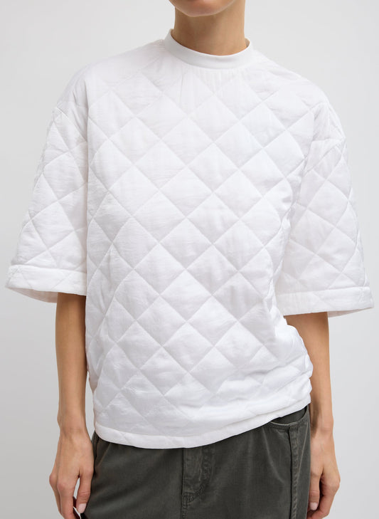 Tibi White Cozy Quilting Anorak T-Shirt