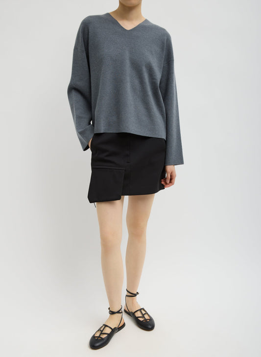 Tibi Black Compact Tech Knit Mini Skirt