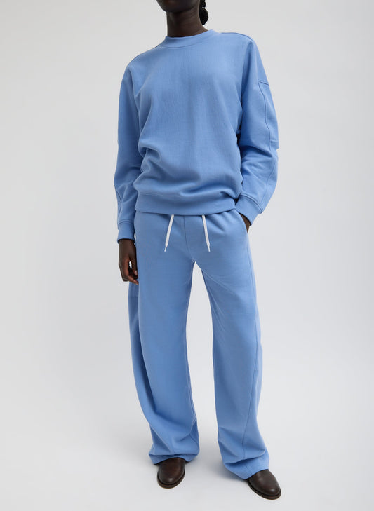 Tibi Light Blue Sweatshirting Winslow Pant