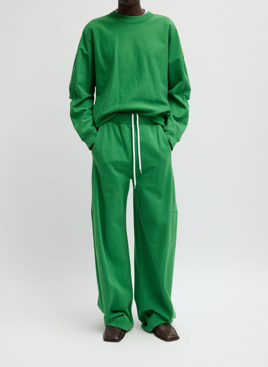 Tibi Green Sweatshirting Winslow Pant